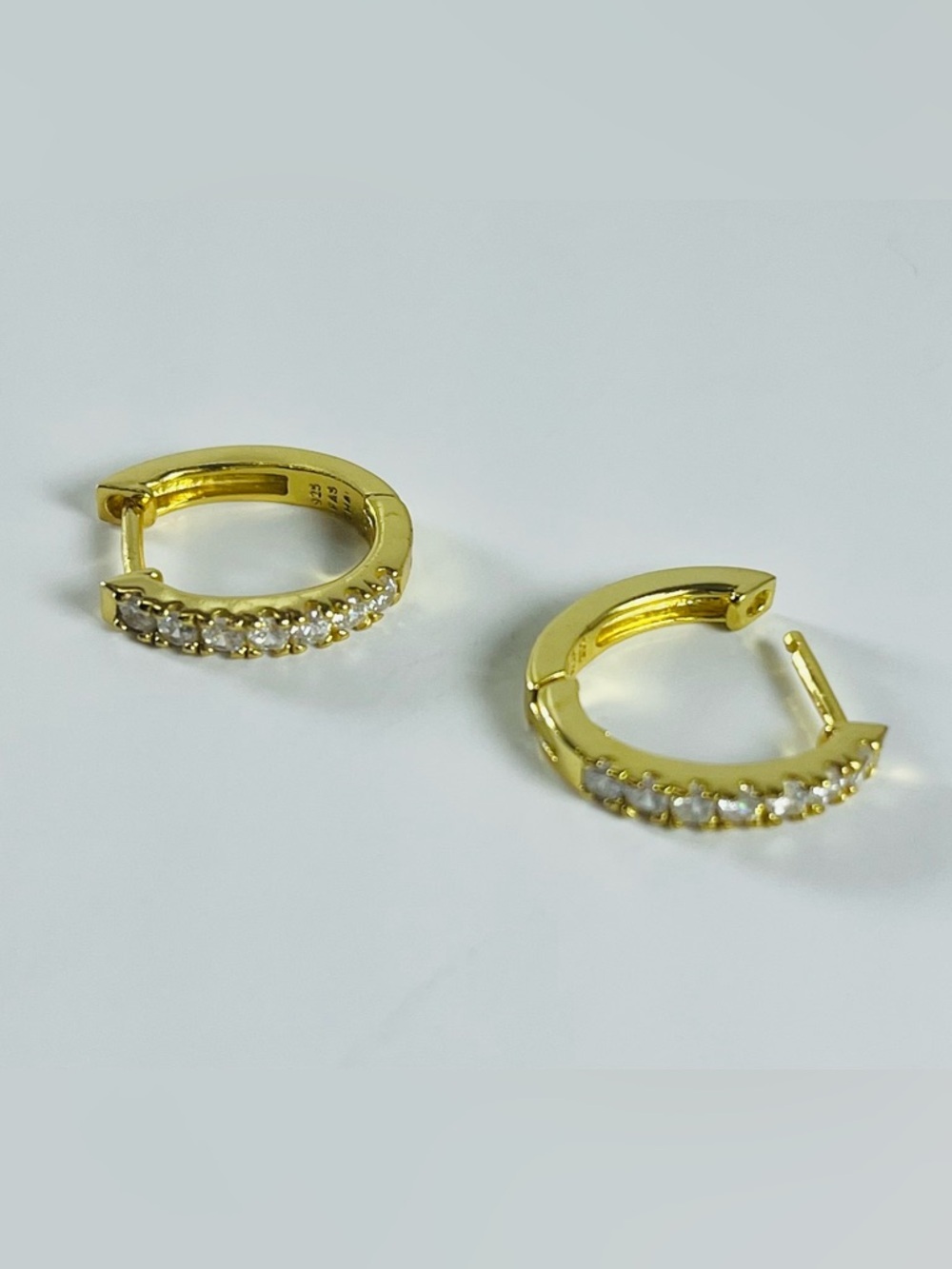 Giani Bernini Gold Cubic Zirconia Huggie Earrings - Picture 7 of 7